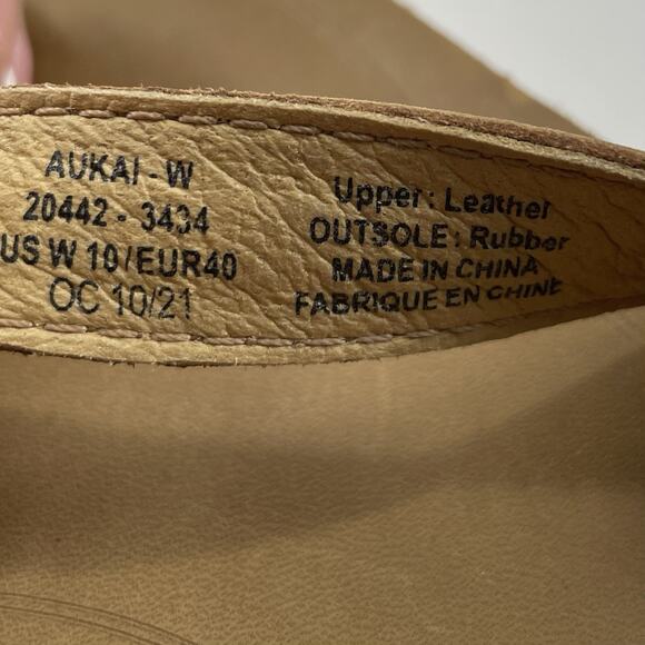 Olukai Aukai Leather Flip Flops Womens Size 10 Brown Tan Sandals Hawaiian Beach - Picture 9 of 9